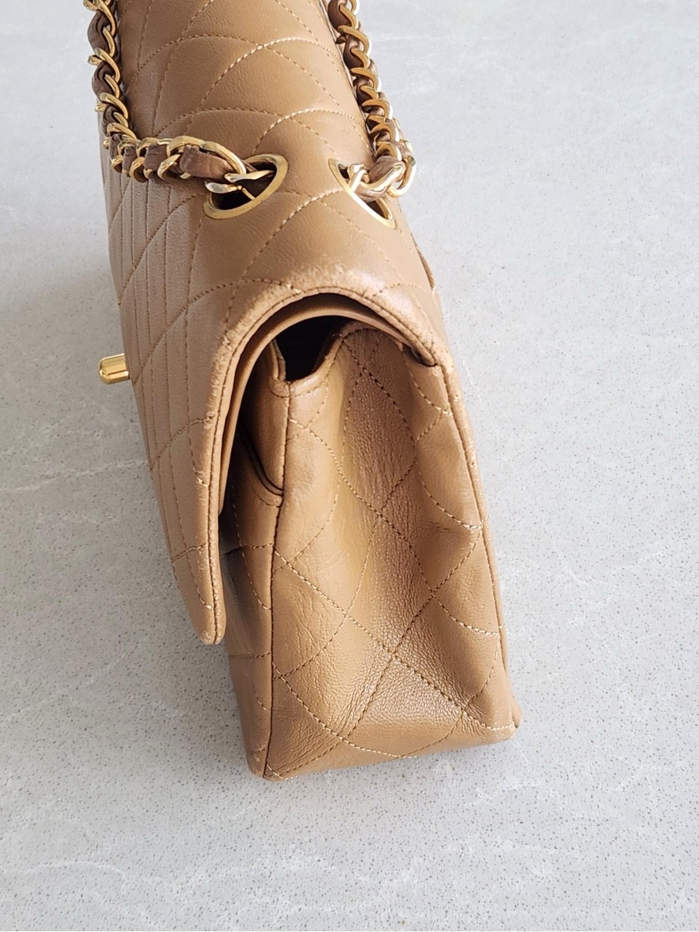 Chanel Classic Flap in Caramel Lambskin Series 1 Vintage 24k gold plated - Picture 5 of 8